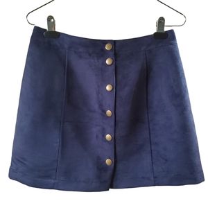 OLD NAVY | Dark Blue Faux Corduroy Snap Button High Waist Mini Skirt